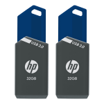 HP x900w USB 3.0 Flash Drives, 32GB, Gray/Blue, Pack Of 2 Flash Drives