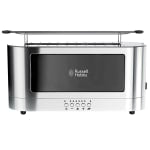 Russell Hobbs Stainless-Steel 2-Slice Extra-Wide-Slot Long Toaster With Glass Accent, Black