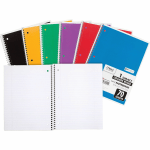 Mead Spiral Notebook, 8in x 10-1/2in, 1 Subject, College Rule, Assorted Colors