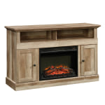 Sauder Cannery Bridge Media Entertainment Fireplace Credenza, Lintel Oak