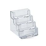 Azar Displays 4-Tier Acrylic Standard Business/Gift Card Holders, Clear, Pack Of 10