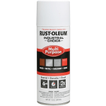 Rust-Oleum Industrial Choice 1600 System Multi-Purpose Enamel Spray Paint, 12 Oz, Flat White, Case Of 6 Cans