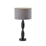 Adesso Lance Table Lamp, 25inH, Black Base/Dark Gray/White Shade