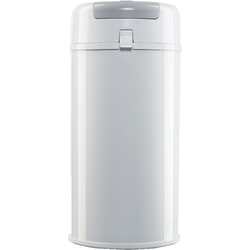 Bubula Steel Diaper Pail, 25inH x 11-3/8inW, x 11-3/8inD, White/Gray