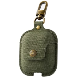 Twelve South AirSnap Carrying Case Apple AirPods - Olive - Dirt Resistant, Scratch Resistant, Nick Resistant - Twill, Woven Body - Swivel Clip - 2.9in Height x 2.1in Width x 1in Depth - 1 Pack - Retail