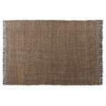 Baxton Studio Nurten Handwoven Hemp Blend Area Rug, 63in x 90-5/8in, Orange/Gray