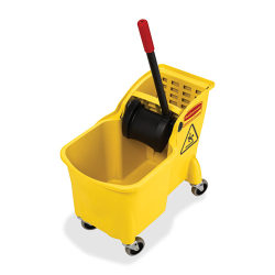 Rubbermaid Tandem Bucket/Wringer Combo Pack, 13 3/8inH x 16 3/8inW x 23 1/4inD, 31 Quarts