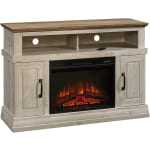 Sauder Select Media Center Fireplace For 50in TVs, Chalked Oak/Cottage Pine