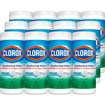 Clorox Disinfecting Wipes, 7in x 8in, Fresh Scent, 35 Wipes Per Tub, Box Of 12 Tubs