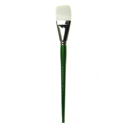 Princeton Synthetic Bristle Oil And Acrylic Paint Brush 6100, Size 12, Filbert Bristle, Synthetic, Green