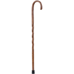 Brazos Walking Sticks Twisted Oak Crook Neck Wood Walking Cane, 37in, Red