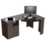 Inval 59inW Corner Desk, Espresso-Wengue