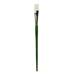 Princeton Synthetic Bristle Oil And Acrylic Paint Brush 6100, Size 16, Flat Bristle, Synthetic, Green