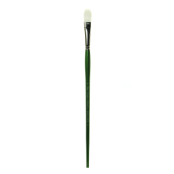 Princeton Synthetic Bristle Oil And Acrylic Paint Brush 6100, Size 12, Flat Bristle, Synthetic, Green