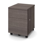 Bestar Universal 18inD Vertical 2-Drawer Mobile Pedestal File Cabinet, Bark Gray