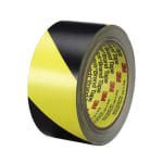 3M Diagonal Stripe Safety Tape - 36 yd Length x 2in Width - Vinyl - 5.40 mil - Rubber Resin Backing - Abrasion Resistant, Chemical Resistant - For Hazard Identification, Floor Marking - 1 / Roll - Black, Yellow