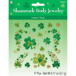 Amscan 390628 St. Patricks Day Shamrock Body Jewelry, Green, Pack Of 3 Pieces