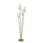 Adesso Wentworth 4-Light Floor Lamp, 68inH, Off-White/Antique Brass