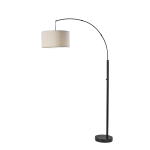 Adesso Simplee Rockwell Arc Lamp, 74inH, Oatmeal/Matte Black