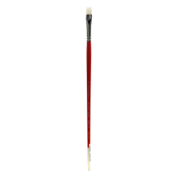 Winsor & Newton University Series Long-Handle Paint Brush 238, Size 1, Fan Bristle, Red