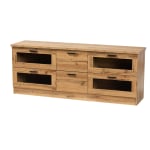 Baxton Studio Adelino 2-Drawer TV Stand For 63in TVs, Oak Brown/Black