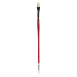 Winsor & Newton University Series Long-Handle Paint Brush 237, Size 6, Bright Bristle, Red