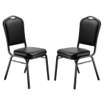 National Public Seating 9300 Series Deluxe Upholstered Banquet Chairs, Panther Black/Black, Pack Of 2 Chairs