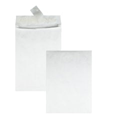 Quality Park Tyvek Expansion 10in x 13in x 1 1/2in Envelopes, 18 Lb, Self-Adhesive Closure, White, Carton Of 100