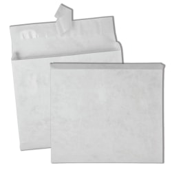 Quality Park Tyvek Expansion 10in x 14-1/2in x 2in Envelopes, 18 Lb, Self-Adhesive Closure, White, Carton Of 100