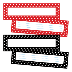 Barker Creek Single-Sided Desk Tags/Bulletin Board Signs, 12in x 3 1/2in, Retro, Pre-K To Grade 6, Pack Of 36