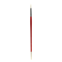 Winsor & Newton University Series Long-Handle Paint Brush 238, Size 3, Fan Bristle, Red