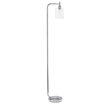 Simple Designs Modern Iron Floor Lamp, 67inH, Chrome Base/Clear Shade