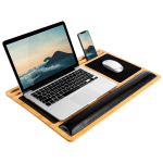 LapGear BamBoard Lap Desk, 15inH x 22inW x 0.7inD, Natural Bamboo