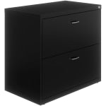 NuSparc 30inW Lateral File 2-Drawer w/ Arc Pull, Black, 1 Each