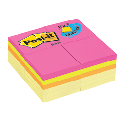 Business Source Reposition Pop-up Adhesive Notes - 3in x 3in - Square - Yellow - Removable, Repositionable, Solvent-free Adhesive - 12 / Pack