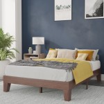 Flash Furniture Evelyn Wood Platform Bed With Wooden Support Slats, Full, 75inL x 54inW x 75inD, Walnut