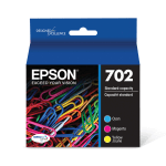 Epson 702 DuraBrite Ultra Cyan, Magenta, Yellow Ink Cartridges, Pack Of 3, T702520-S