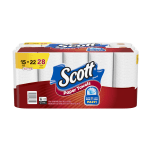 Scott Select-A-Size Mega 1-Ply Paper Towels, 102 Sheets Per Roll, Pack Of 15 Rolls