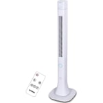 Optimus 48in Pedestal Tower Fan with Remote & LED, Bluetooth, White - 3 Speed - Timer, Quiet Operation, Bluetooth, Space Saving, Air Circulation, 75 deg. Oscillation, Night Light, LED Indicator, Remote, Temperature Display, Built-in Speaker, .. - White