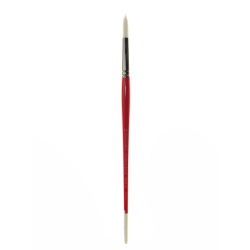 Winsor & Newton University Series Long-Handle Paint Brush 237, Size 4, Bright Bristle, Red