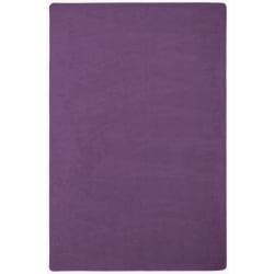 Joy Carpets Kid Essentials Solid Color Rectangle Area Rug, Endurance, 12ft x 7"6in, Purple