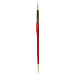 Winsor & Newton University Series Long-Handle Paint Brush 235, Size 8, Round Bristle, Red