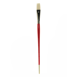 Winsor & Newton University Series Long-Handle Paint Brush 235, Size 12, Round Bristle, Hg Hair, Red