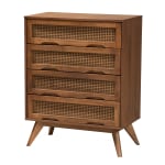 Baxton Studio Barrett 4-Drawer Chest, 38-1/8inH x 30-1/8inW x 15-3/4inD, Walnut Brown