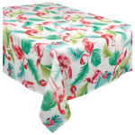 Amscan Fabric Table Cover, 60in x 104in, Flamingo