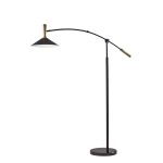 Adesso Bradley LED Arc Lamp With Smart Switch, 81inH, Antique Brass/Black