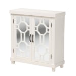 Baxton Studio Carlena 32inW 2-Door Sideboard, White/Mirrored