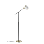 Adesso Casey Floor Lamp, 65inH, White/Antique Brass/Black