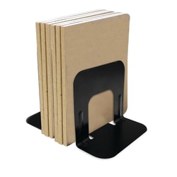 Office Depot Brand Nonskid Steel Bookends, 5in, Black, Set Of 2