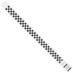 Tyvek Wristbands, Checkerboard, 3/4in x 10in, Black/White, Case Of 500